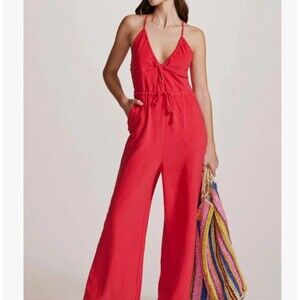 Anthropologie Daily Practice Kit Kat Jumpsuit Pink Size S Casual F1